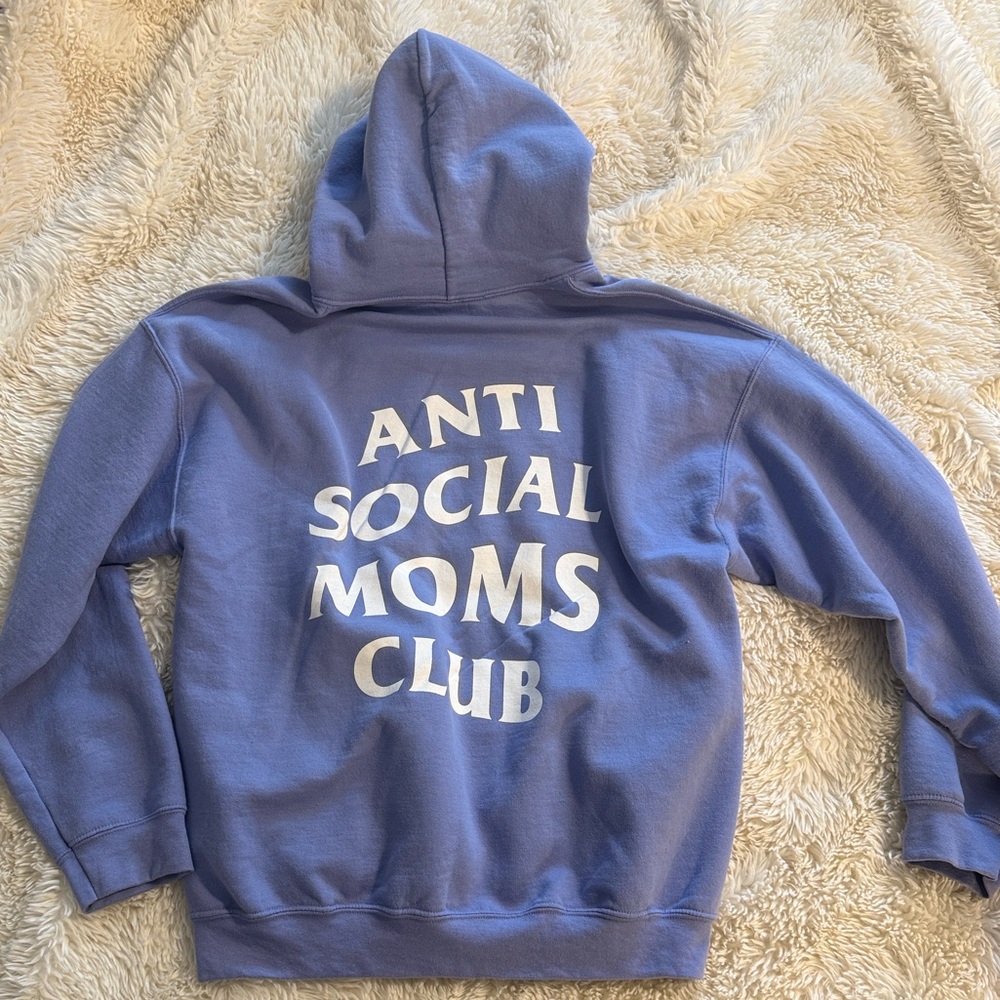 Hubs and Hers Purple Anti Social Moms Hoodie